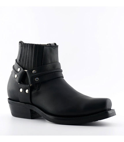 Grinders Unisex Black Western Leather Boots - Renegade Lo