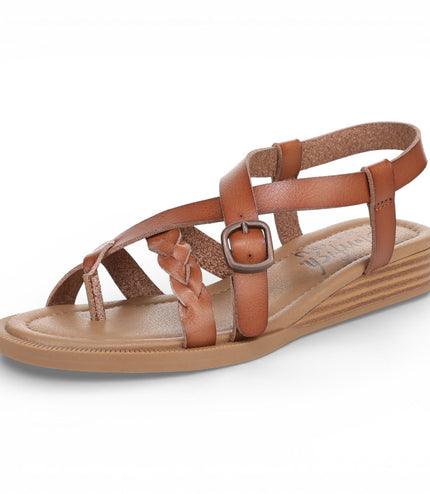 Blowfish Malibu Women's Scotch Tan Micro Wedge Strappy Sandals - April