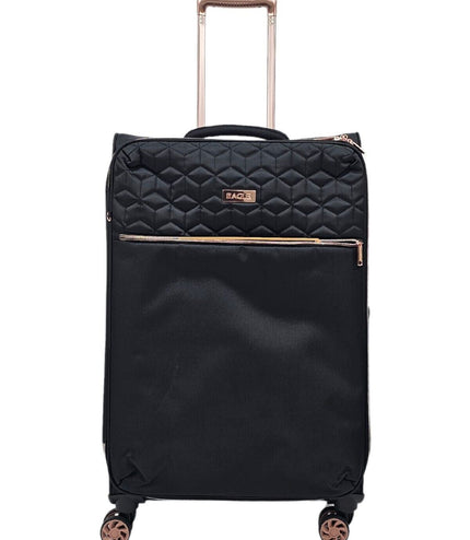 Bexley Medium Soft Shell Suitcase in Black