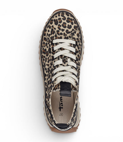 Tamaris Women's Platform Trainers Leopard Print Sneaker Shoes