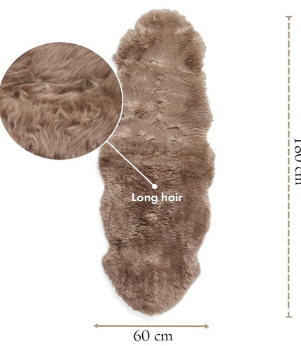 Genuine Sheepskin Mushroom Double Natural Fluffy Silky Soft Real Wool Rug