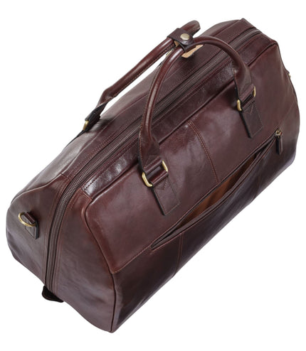 Vintage Genuine Leather Brown Holdall Duffle Gym Travel Bag - Atlas