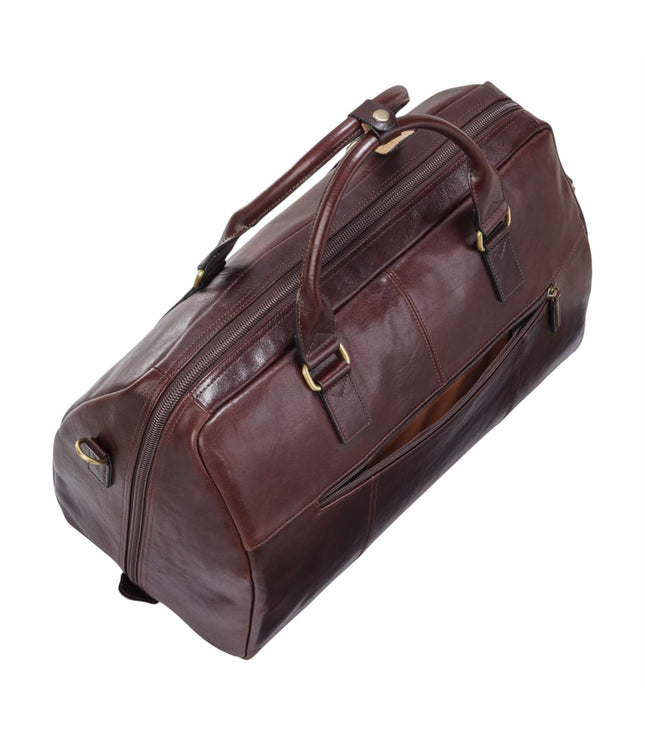 Vintage Genuine Leather Brown Holdall Duffle Gym Travel Bag - Atlas
