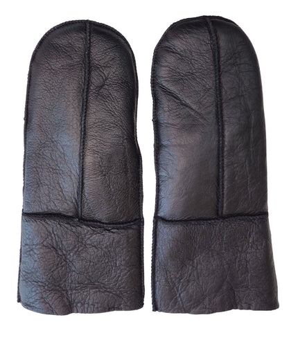 Infinity Leather Womens Black Genuine Real Sheepskin Mittens Warm Gloves