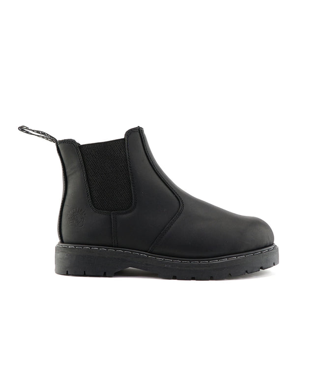 Grinders Unisex Black Chelsea Acs Leather Ankle Slip On Boots