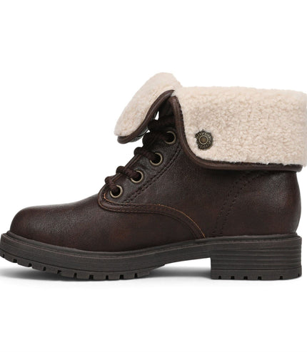 Blowfish Malibu Women's Brown Faux Leather Lace Up Winter Boots - Andy-Cozy