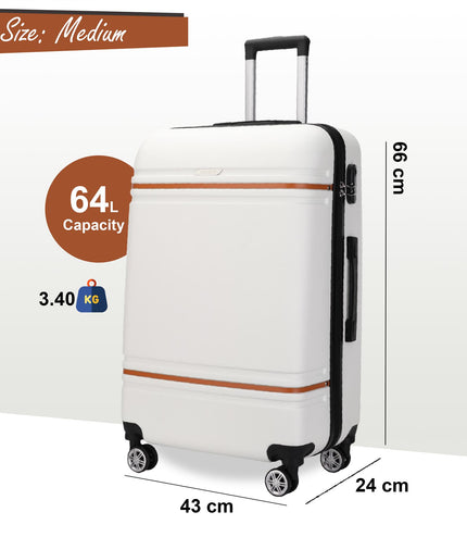 Calgary Medium Hard Shell Suitcase in Cream White