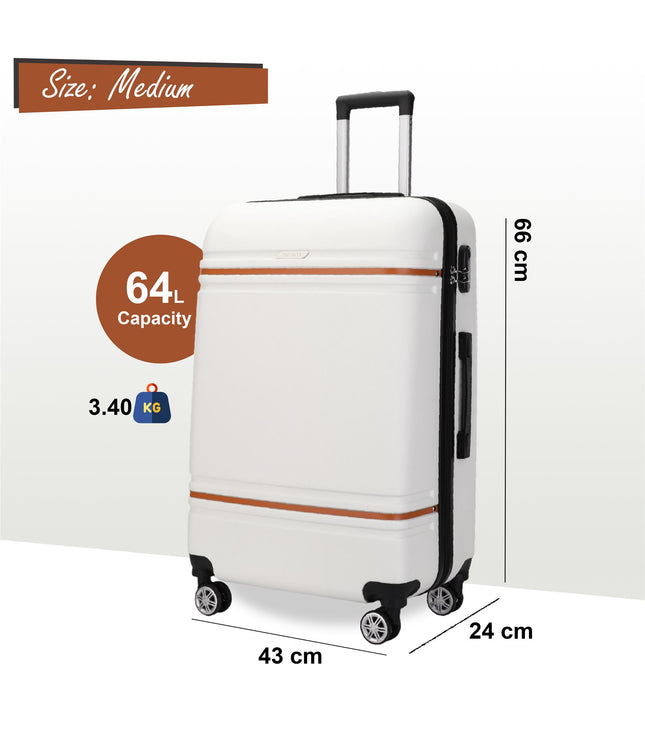 Calgary Medium Hard Shell Suitcase in Cream White