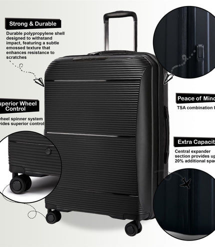 Abiko Large Hard Shell Suitcase in Black