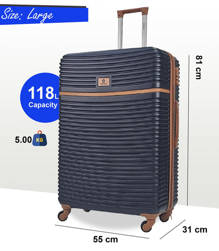 Caistor Large Hard Shell Suitcase in Navy