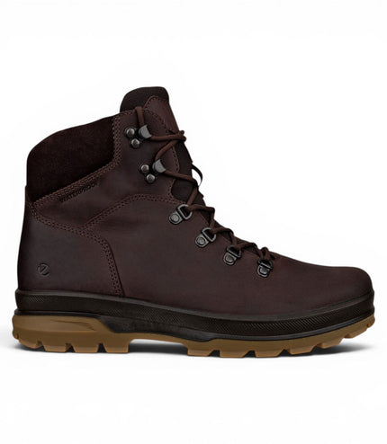 Ecco Men's Brown Leather Waterproof Lace-up Hiking Boots - Rugged Track 25