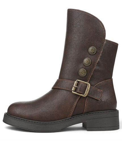 Blowfish Malibu Women's Brown Faux Leather Winter Biker Boots - Venice-Cozy