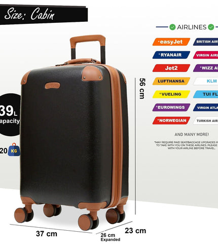 Amble Cabin Hard Shell Suitcase in Black