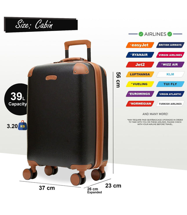 Amble Cabin Hard Shell Suitcase in Black