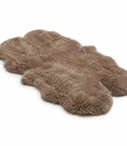 Genuine Sheepskin Mushroom Quad Natural Fluffy Silky Soft Real Wool Rug