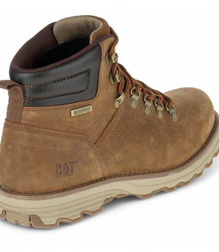 Caterpillar Mens Sire Waterproof Brown Sugar Leather Cat Work Boots