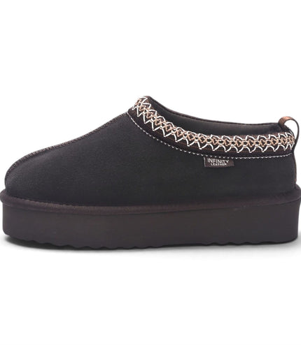 Women’s Brown Genuine Sheepskin Real Fur Winter Platform Slippers - Polar