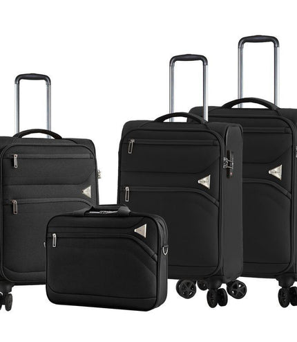 Corby Set of 4 Soft Shell Suitcase in Black