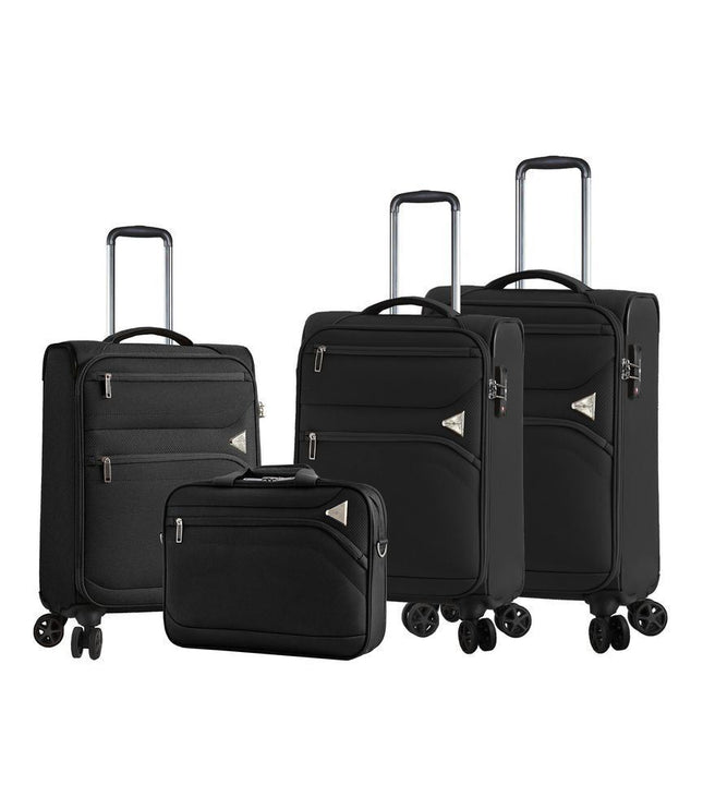 Corby Set of 4 Soft Shell Suitcase in Black