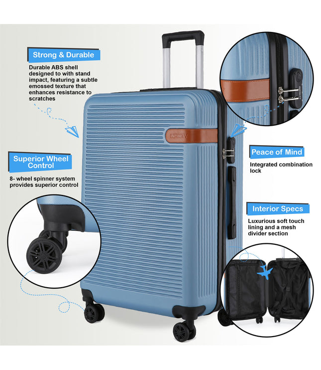 Calgary Large Hard Shell Suitcase in Blue