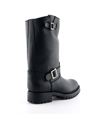 Grinders Mens Black Western Combat Leather Boots - Wild One
