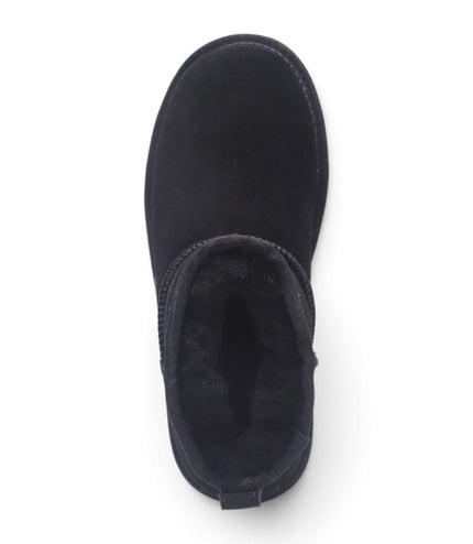 Women's Black Genuine Sheepskin Real Fur Winter Ankle Boots - Sable