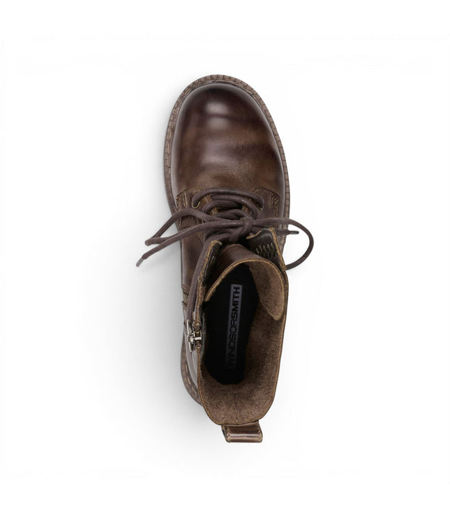Windsorsmith Women’s Brown Leather Lace-Up Combat Boots - Intermission