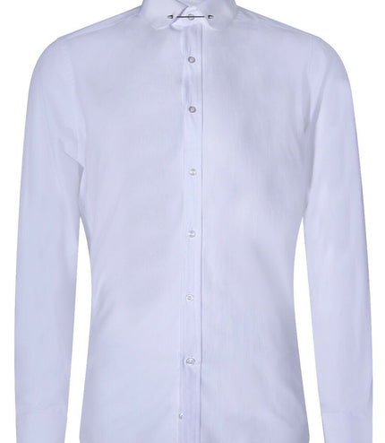 Mens Club Collar White Shirt 1920s Peaky Blinders With Bar Poplin Pin Smart