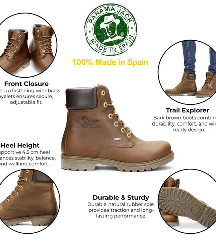Panama Jack 03 GTX C1 Men's Bark Brown Waterproof Leather Ankle Boots