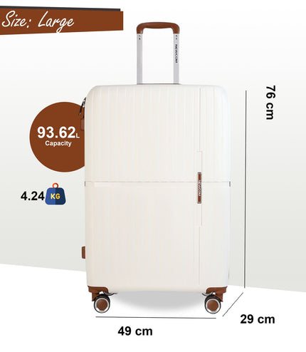 Corowa Large Hard Shell Suitcase in White
