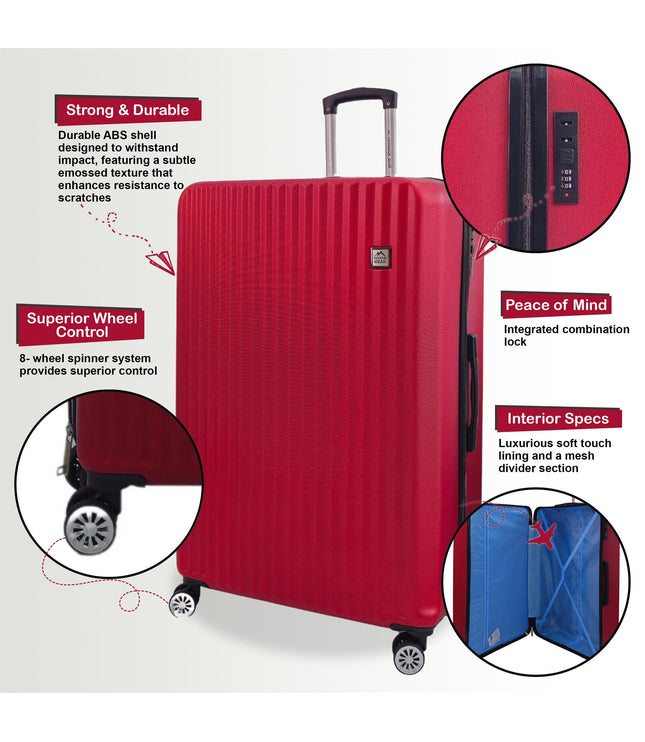 Alsager Set of 4 Hard Shell Suitcase in Burgundy