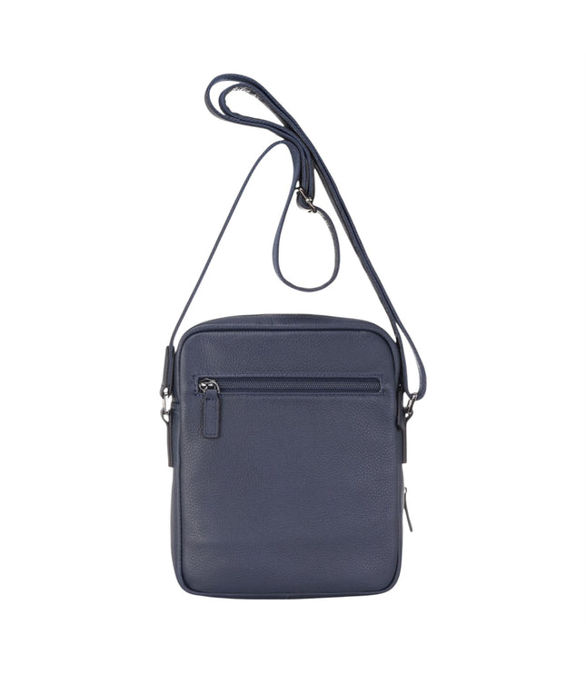 Genuine Leather Navy Vintage Messenger Crossbody Travel Bag - Hawthrone