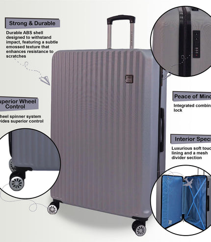 Alsager Set of 4 Hard Shell Suitcase in Silver