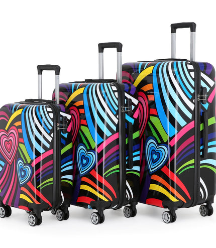 Chelsea Set of 3 Hard Shell Suitcase in Hearts