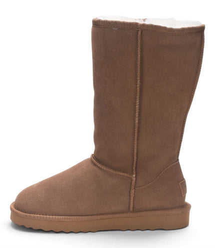 Women’s Chestnut Genuine Sheepskin Fur-Lined Winter Mid-Calf Boots