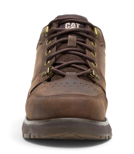 Caterpillar (CAT) Men's Dark Brown Leather Water-Resistant Hiking Shoes - Pursue Hiker Lo