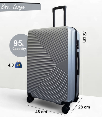 Junee Large Hard Shell Suitcase in Silver