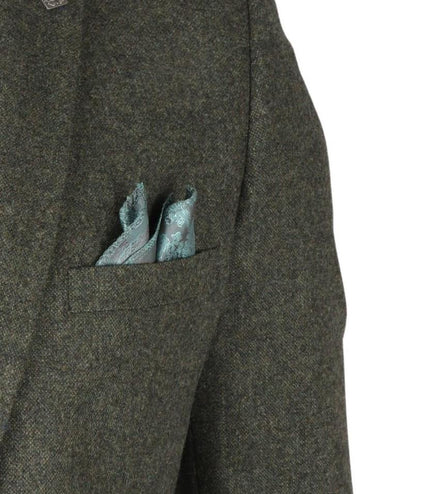 Men's Olive Green Wool Blend Tweed Formal Blazer