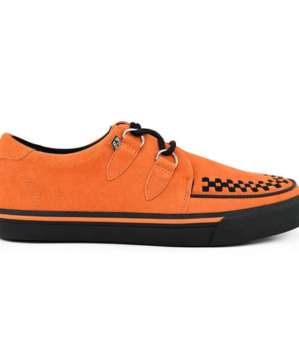 TUK Pointed Creeper Sneaker Orange Cow Suede Platform Shoes - A9182