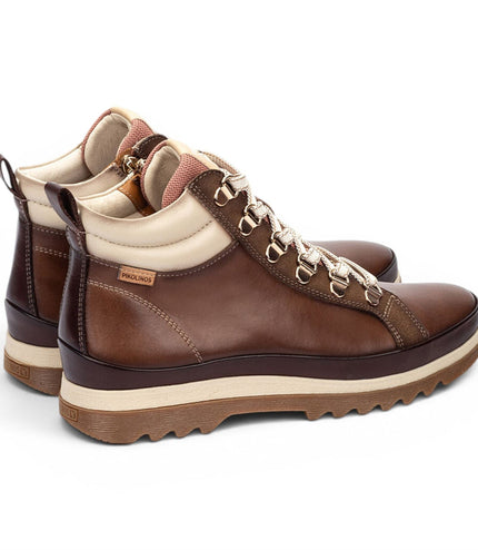 Pikolinos Women's Brown Leather Trainers Sneaker Winter Lace-up Boots - Vigo