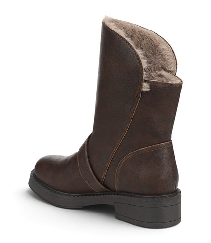 Blowfish Malibu Women's Brown Faux Leather Winter Biker Boots - Venice-Cozy