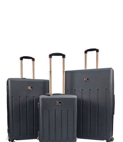 Cramlington Set of 3 Soft Shell Suitcase in Black