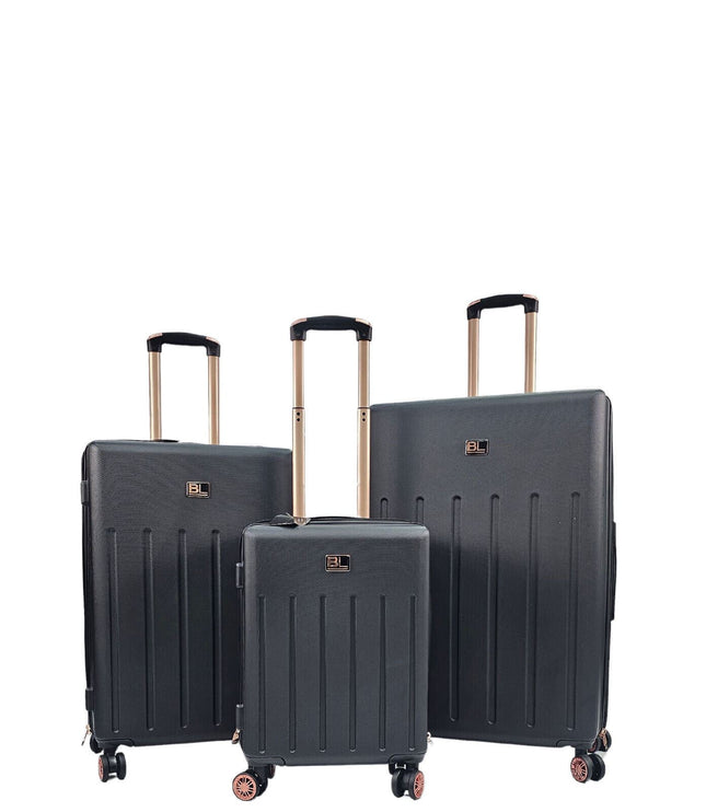 Cramlington Set of 3 Soft Shell Suitcase in Black
