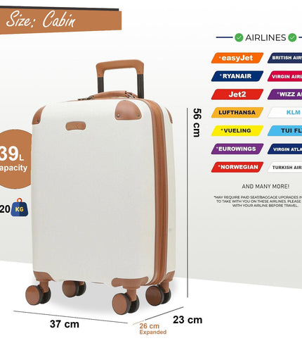 Amble Cabin Hard Shell Suitcase in Cream