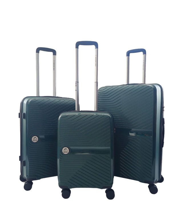 Acton Set of 3 Hard Shell Suitcase in Green
