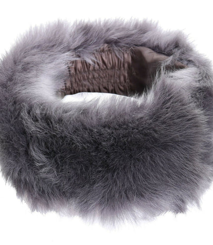 Ladies  Toscana 100% Sheepskin Leather Headband - Grey