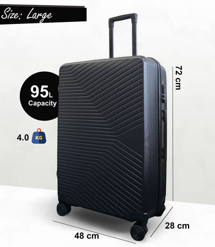 Junee Large Hard Shell Suitcase in Black