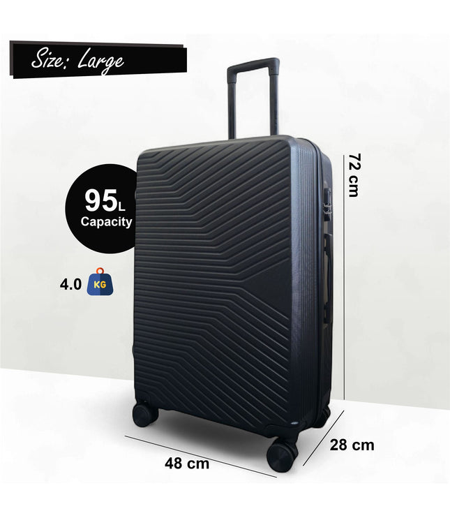 Junee Large Hard Shell Suitcase in Black