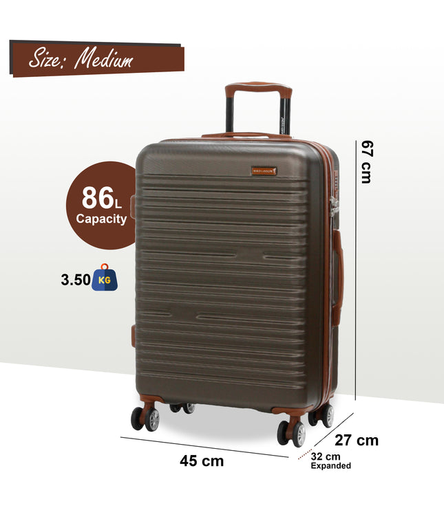 Armidale Medium Hard Shell Suitcase in Coffee