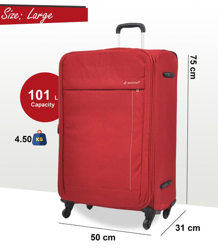 Clevedon Large Soft Shell Suitcase in Red